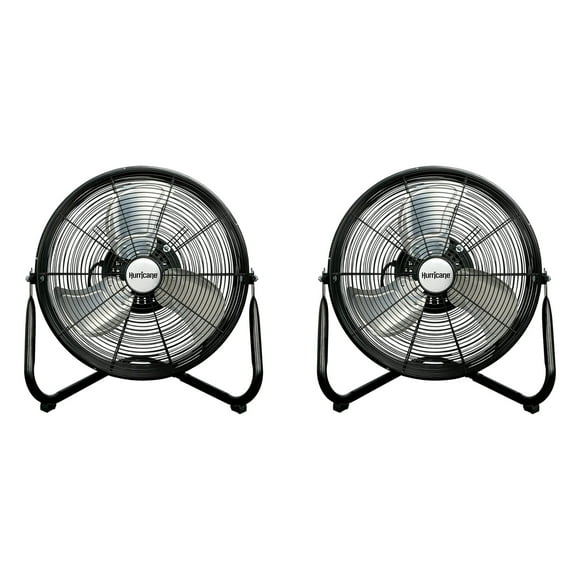 Hurricane Pro Series 16" High Velocity Orbital Floor Fan, Black (2 Pack)
