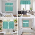 thumbnail image 6 of Vintage Teal Green Kitchen Curtains Sets for Windows 36 Inch Length, Farmhouse Retro Solid Color Linen Texture Rod Pocket Window Treatments Tier Curtains and Valances Set for Bedroom/Bathroom, 6 of 8