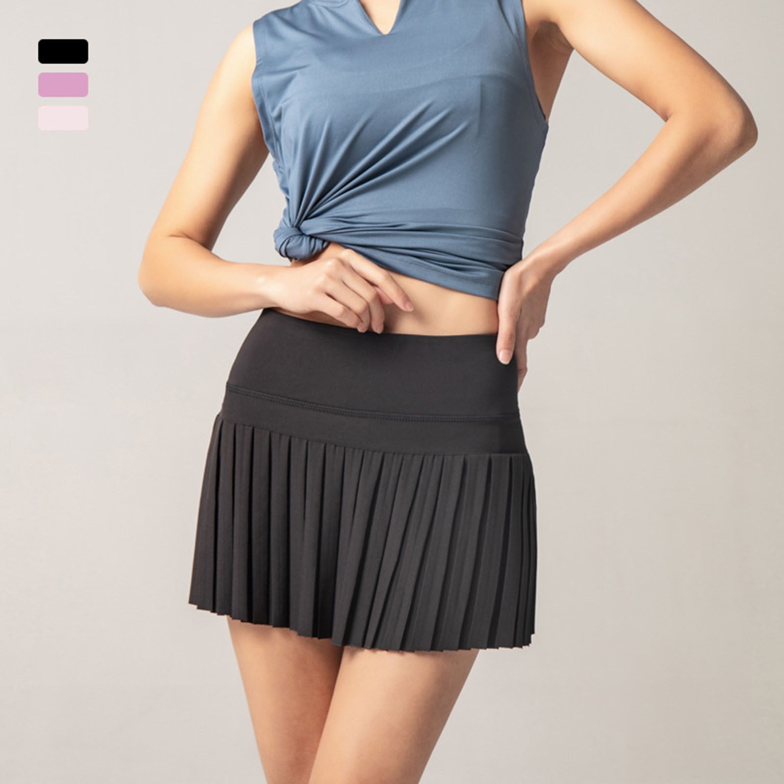 womens black pleated skirt uk