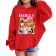 thumbnail image 3 of Oceanwell Dolly Hoodies Vintage Graphic Top Children Fashion Casual Printed Pocket Long Sleeve Sports Sweatshirt,2-3 Years,Red, 3 of 3
