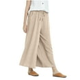thumbnail image 2 of HUPOM Chino Pants For Women Pants Standard Low Waist Rise Ankle Flare-Leg Khaki L, 2 of 6