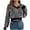 Black, variant on Sevevn Sweaters for Women Women's Fashion New Winter Casual V-Neck Striped Lantern Sleeve Pullover Navel-Exposed Sweater Christmas Gift
