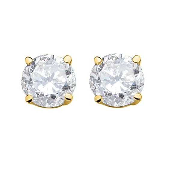 Aonejewelry 1.00 CTW Round Blue Diamond Solitaire Stud Earrings In 14K Gold