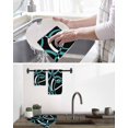 thumbnail image 5 of Turquoise Geometric Kitchen Dish Towels for Drying Dishes Set of 4, Modern Abstract Aesthetic Striped Art Waffle Weave Microfiber Hand Tea Bathroom Towels Quick Dry & Absorbent Towel 12x12, 5 of 7