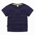 thumbnail image 2 of NIEWTR Boys Cotton T-Shirts Kids 5-10 Years Short Sleeve Crewneck Tshirt Solid Color Basic Tees 2026 Summer Casual Soft Tops(A-Navy,2-3 Years), 2 of 9