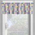 thumbnail image 2 of Ambesonne Floral Valance Pack of 2, Flowers in Squares Motif, 42"X18", Multicolor, 2 of 5