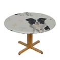thumbnail image 3 of JEUXUS  Border Collie Round Tablecloths Table Covers with Elastic Polyester Fitted Tablecloth Circular Table Cover for Indoor Outdoor Dinner Kitchen Fit Table, 3 of 7