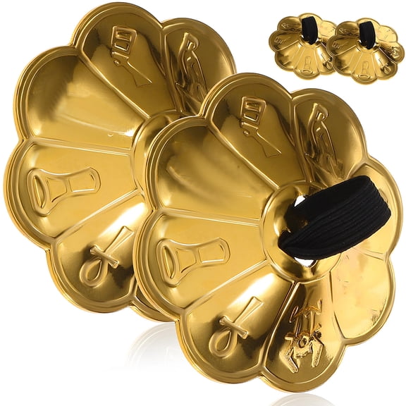 TABLZONE 2 Pairs Hand Finger Cymbals Set Made of Copper for Belly Dance and Performance