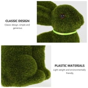 Raindrops Moss Flocked Bunny Decor Green Easter Decorations Spring Holiday