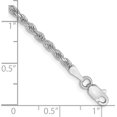 thumbnail image 2 of Solid 14K White Gold 2.5mm Diamond-cut Rope with Lobster Lock Chain - 7" Bracelet, 2 of 4