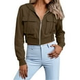 thumbnail image 6 of hotojiny Hoodies for Women Full Zip Up Cropped Sweatshirts Jackets Casual Pockets Athletic Gym Tops Fall Outfits Winter Clothes, 6 of 7