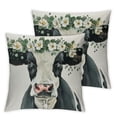 thumbnail image 2 of JRXY Cow Greenery Eucalyptus Throw Pillow Covers Outdoor Spring Summer Decor Country Farmhouse Lumbar Decorative Throw Pillows Cases Decorations for Couch Sofa Living Room,Set of 2 White, 2 of 6
