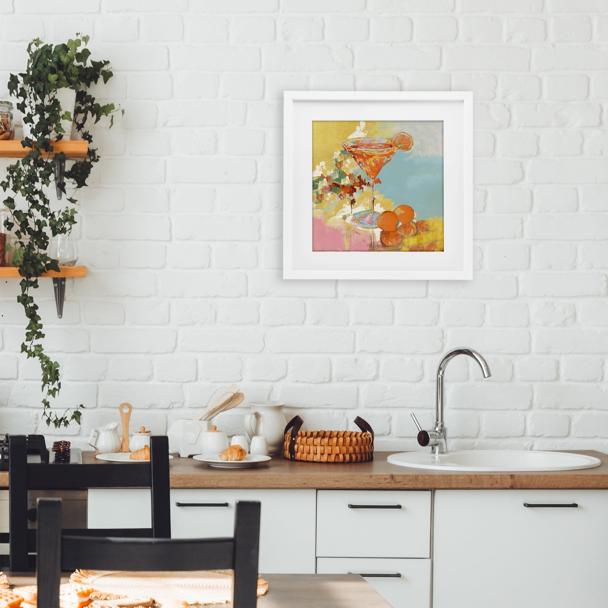 Stupell Industries Summer Citrus Martini White Framed Print Under Glass, design by Jane Slivka