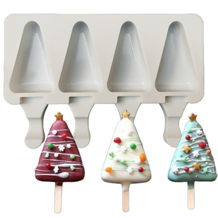

Hexiuwan Ice Cream Mold Flexible DIY Silicone Multi Cavity Household Icicle Mould for Home