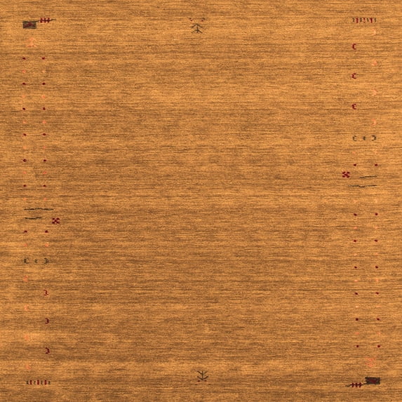 Ahgly Company Indoor Square Abstract Orange Contemporary Area Rugs, 3' Square
