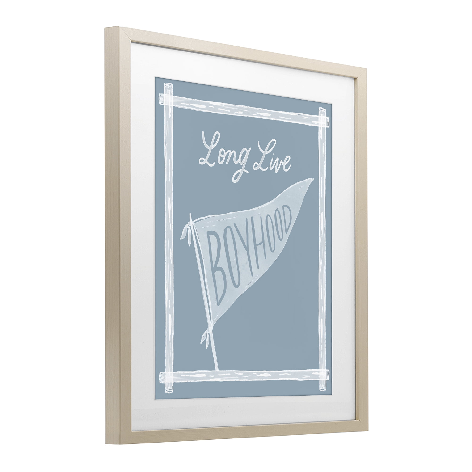 Stupell Industries Long Live Boyhood with Border Birch Framed Print Under Glass, design by Cherrywood Lane