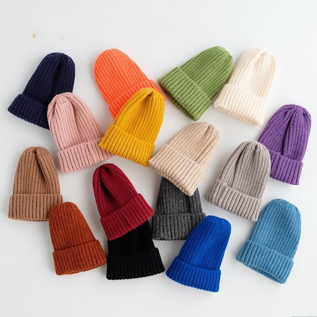 Cute Solid Candy Colors Soft Warm Baby Beanies Knitted Hats For Toddler Children Kids Boys Girls Autumn Winter Caps81 to 5 years He Qiyong unisex
