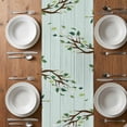 thumbnail image 4 of Table Runner 36 Inches Long for Kitchen Dining, Easter Gnomes Dresser Scarf Farmhouse, Dining Table Decorations for Wedding/Parties, Spring Watercolor Eggs Flower Wood Grain Teal 13 x 36 In, 4 of 8