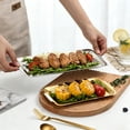 thumbnail image 6 of Solivara Rectangle Stainless Serving Tray 3 Piece Set With Rounded Edges For Indoor Outdoor Entertainment(Silver,12.60*6.30 in), 6 of 6