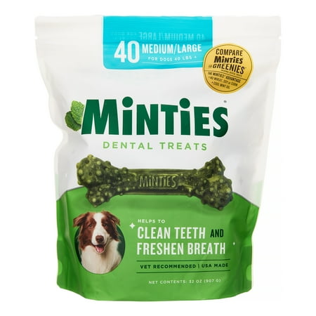 UPC: 0818145018985 | MINTIES Dog Dental Bone Treats  Dental Chews for Medium/Large Dogs over 40 lbs  40 Count