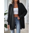 thumbnail image 5 of Women'S Fall Winter Solid Color Casual Oversized Long Sleeve Chunky Knit Cardigan Sweater Jacket Black One size, 5 of 8