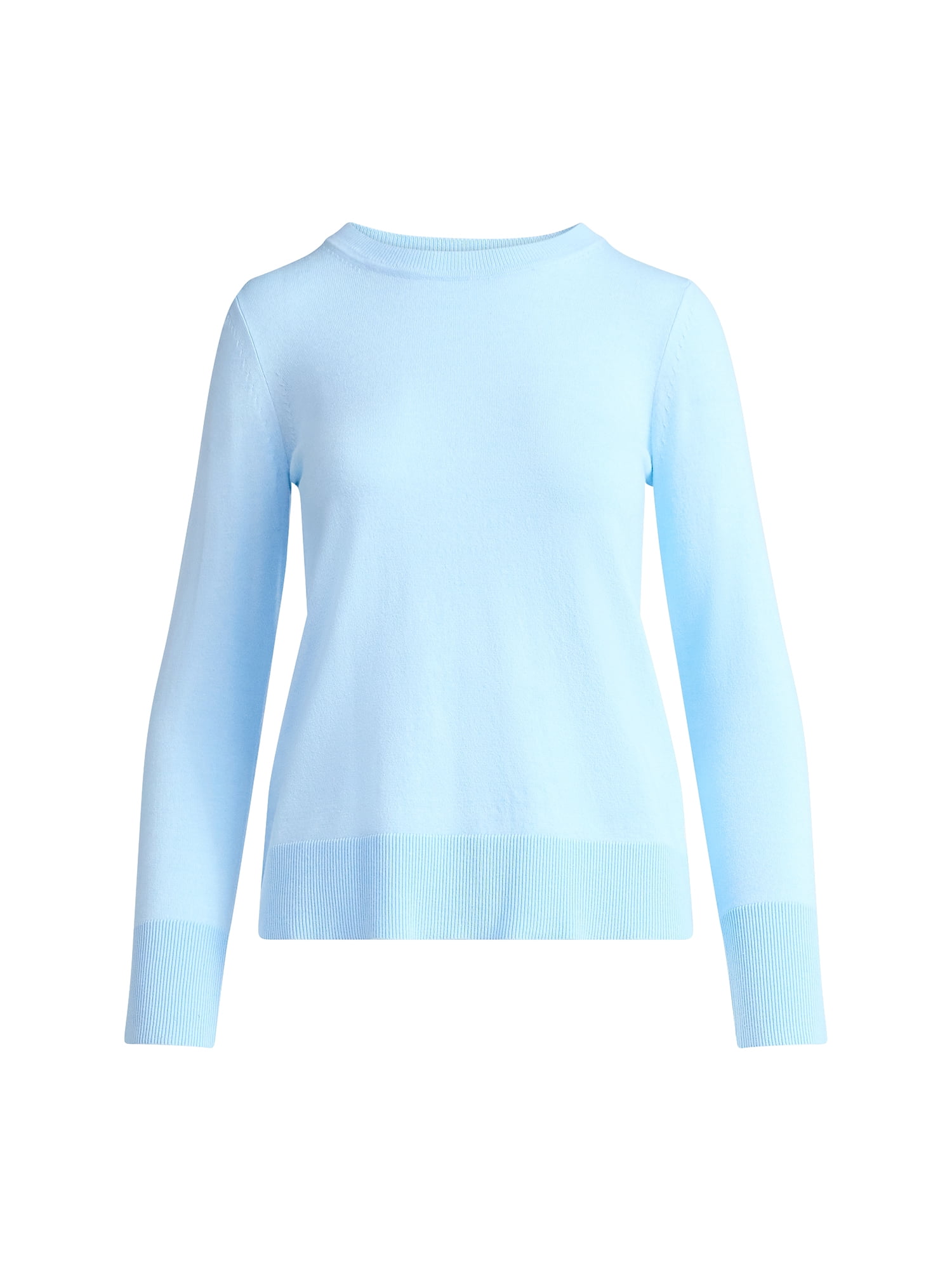 Free Assembly Women's and Women's Plus Cozy Yarn Crewneck Sweater with Long Sleeves. Lightweight, Sizes XS-4X