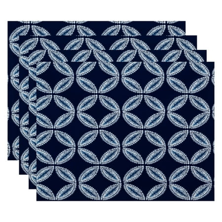 

Simply Daisy 18 x 14 Tidepool Geometric Print Placemat Set of 4