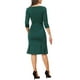 thumbnail image 3 of VESTIDO ELEGANTE DE MUJER CON CUELLO BARCO Y MEDIA MANGA, MIDI, TALLA XS, VERDE OSCURO, 3 of 6
