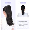 thumbnail image 4 of ORUYROP Extension de Queue de Cheval, extensions de Cheveux à Pince de 20 Pouces Queue de Cheval Cheveux Bouclés à Griffes Extension de Cheveux Pièce de Cheveux Synthétique d'Apparence Naturelle pour Femmes Noir Naturel, 4 of 7