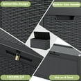 thumbnail image 3 of SOPTY Deck Box, 32 Gallon Resin Indoor and Outdoor Storage Boxes Waterproof for Garden Tools, Pool Accessories Storage Bench, Patio Furniture and Cushions with Lockable Lid-60 Gallon Rattan-Black, 3 of 15