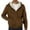Coffee #010, variant on Sherpa Lined Hoodies for Men Heavyweight Full Zip up Sweatshirt Thick Fleece Jackets Winter Warm Soft Coats Sweater Navy L