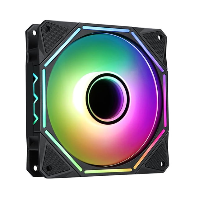 Enfriador de CPU de 12 cm Ventilador de enfriador de CPU ARGB PWM de 3 pines y 5 V (rotación hacia adelante negra) Kuymtek Para estrenar