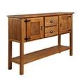 thumbnail image 3 of GZXS Farmhouse Console Table with 2 Drawers, 2 Doors, Open Storage Shelf, Solid Pine Wood Entryway Sofa Table for Home Decor, Living Room, 48"L x 13.87"W x 33"H, Brown, 3 of 9