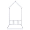 thumbnail image 2 of Twin House-style Roof Headboard Floor Bed In White, Pine Wood For Long-lasting Use White With House-shaped Headboard, Constructed From Solid Decor, 2 of 4