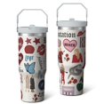 thumbnail image 2 of 1pc Boys and Girls 30oz Tumbler with Straw & Handle - Insulated Stainless Steel Cup | Holiday Gift for Man Women (Christmas, Valentine's, Birthday), 2 of 7