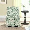 thumbnail image 4 of Floral Design Soft Cushion Armless Dining Chair Flannel Comfort Elegant Atmosphere, 4 of 9