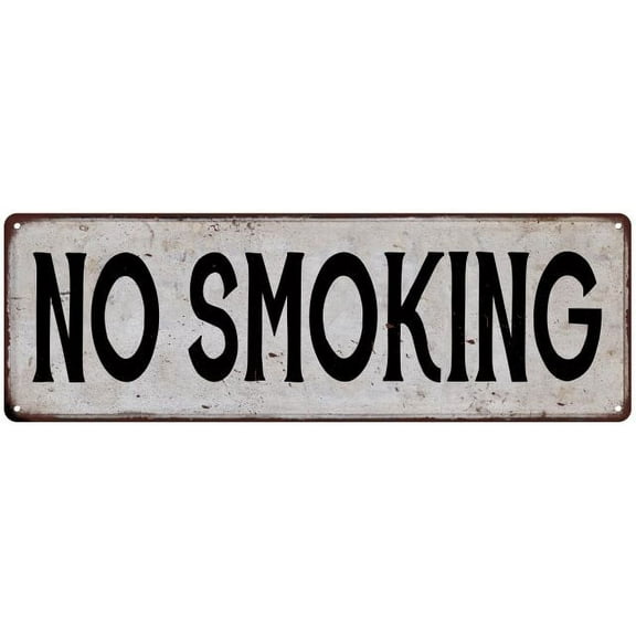 NO SMOKING Vintage Look Rustic Metal 8x24 Sign City State 108240041264