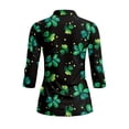 thumbnail image 3 of Uorisanigo Four-Leaf Clover Womens Moisture Wicking Casual Tennis Activewear Comfortable Breathable Athletic Polo Workout Tops Soft 3/4 Sleeve Fashionable Outing Wear Size M, 3 of 7