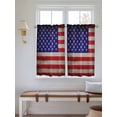 thumbnail image 6 of Kitchen Curtains 45 Inches length, American Flag Window Treatment Curtain Drapes, USA Flag Retro Lightweight Window Panels for Living Room Bedroom, 52"x45", 2 Panels, 6 of 7