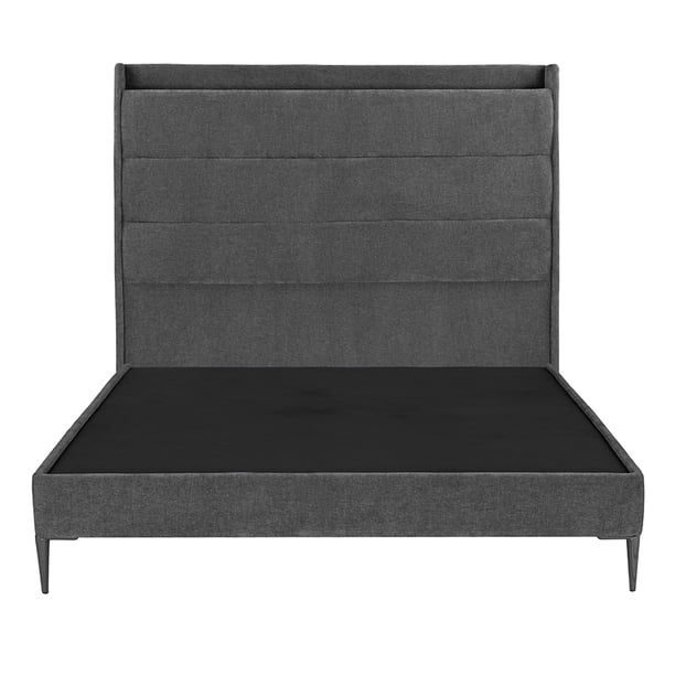 Base Cama Slim Queen Size + Cabecera Wing Trinity Dark Grey