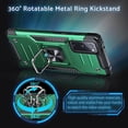 thumbnail image 2 of Galaxy S20 FE 5G Case,  Grade Protective Phone Case Cover with Enhanced Metal Ring Kickstand [Support Magnet Mount] Compatible with Samsung Galaxy S20 FE, Dark Green, 2 of 13