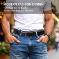 thumbnail image 3 of Maikun Men's Leather Ratchet Belt with Automatic Sliding Buckle for Dress Casual Trim to Fit(Black,35mm,38"-42"Waist Adjustable), 3 of 5