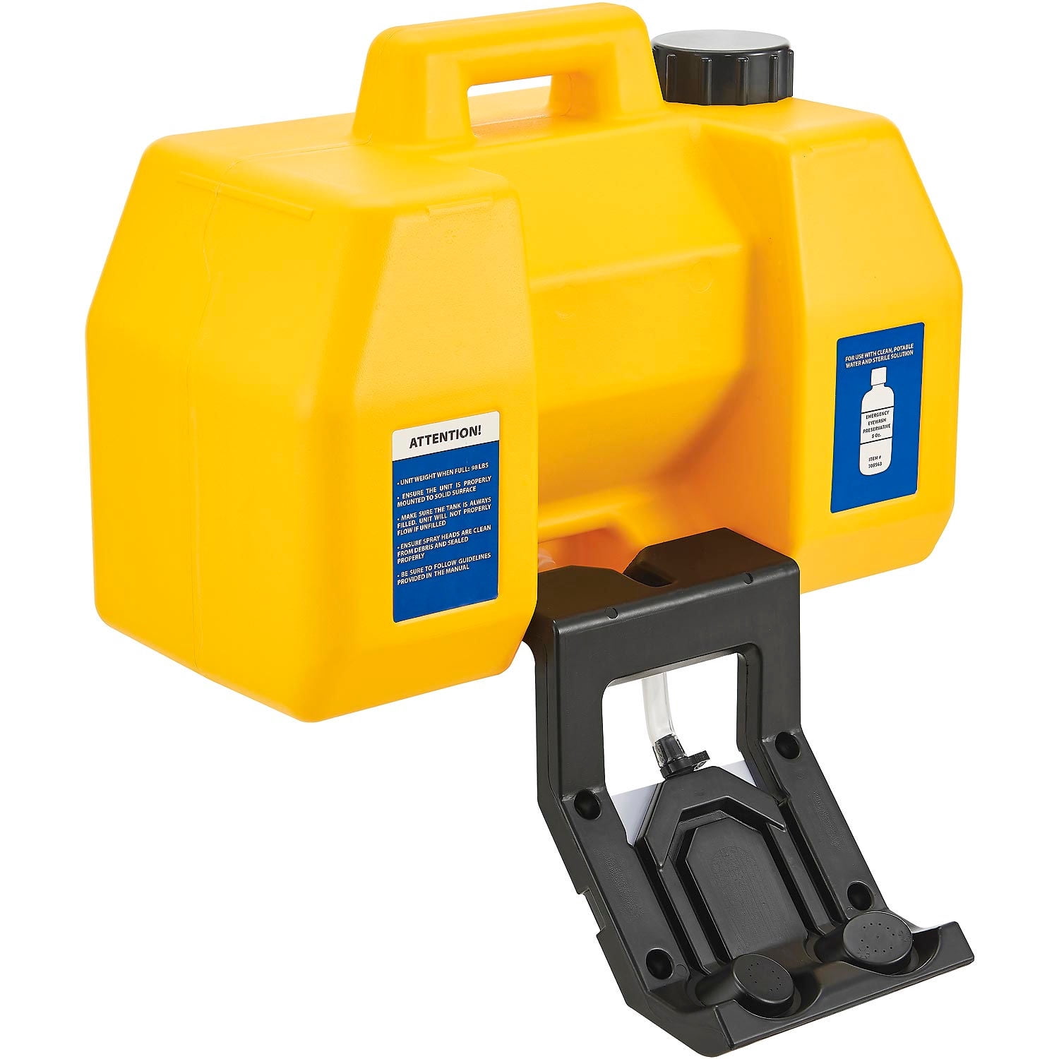 Global Industrial 9 Gallon Gravity Fed Portable Eyewash Station, Yellow