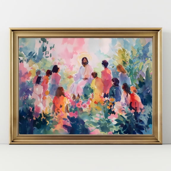 Jesus Ascends To Heaven Art: Sepia Christian Warm Present Vintage UNFRAMED Poster Size 24x36