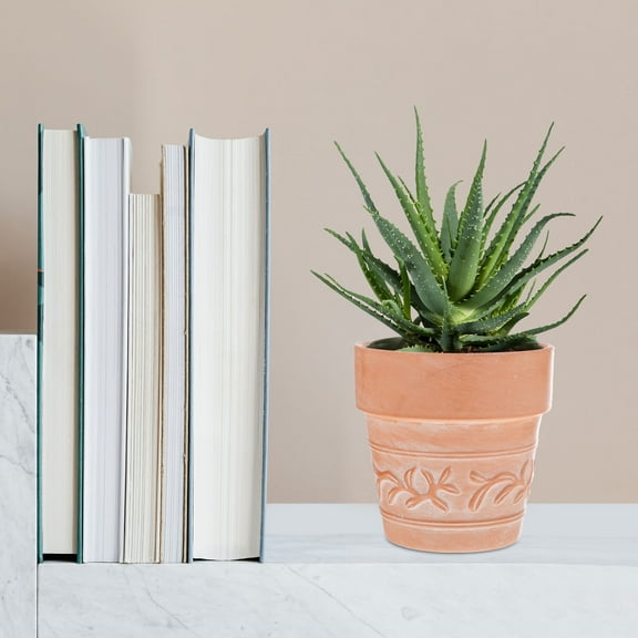 ELAYARD Red Terracotta Planter Set of 2, Ideal Indoor Desk Plant Pots for Office, Home, and Workspace Decoration