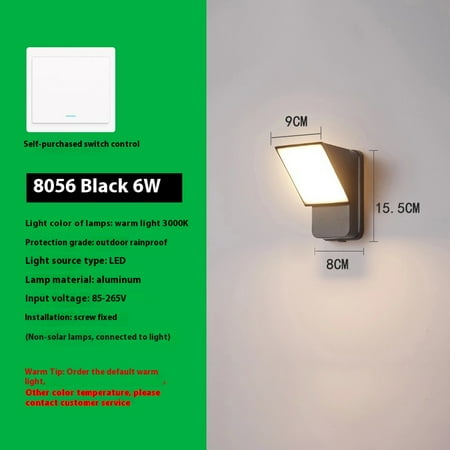 

Square Rotatable LED Wall Lamp For Bedroom Indoor And Outdoor Waterproof Induction Wall Lamp 15.5*9*8CM