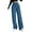 Blue, variant on Comdrip Womens Pants Casual, Women's Elastic Waist Slim Striped Wide Leg Pants Trousers Pants for Women Black L