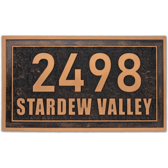 Custom Vintage Address Plaque, Personalized Hand-made Imitation Metal Address and Street Name Plaque