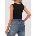 thumbnail image 6 of Women Square Neck Tank Tops Dressy Summer Sleeveless Shirts Going Out Fitted Trendy Tops T Shirts Blouses Black S, 6 of 7