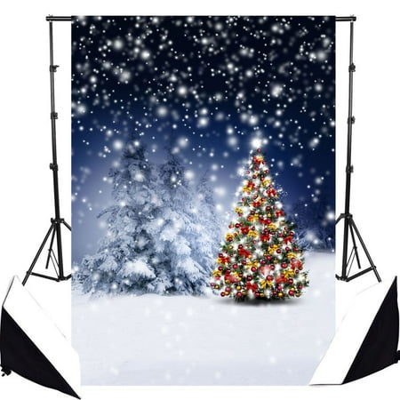 ABPHOTO Polyester 5x7ft Christmas Theme Pictorial Cloth Photography Backdrop Background Studio Prop Best For Photography,Video and Television
